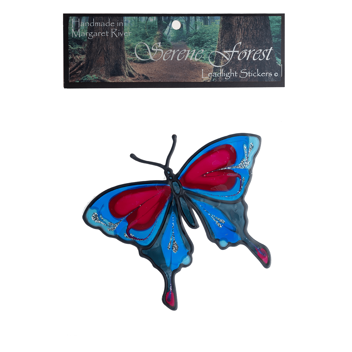 A butterfly leadlight sticker